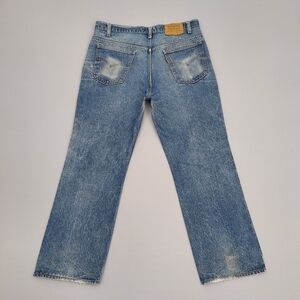 Vintage Levi's Orange Tab Jeans Size 35x32 Distressed Faded Blue Jeans
